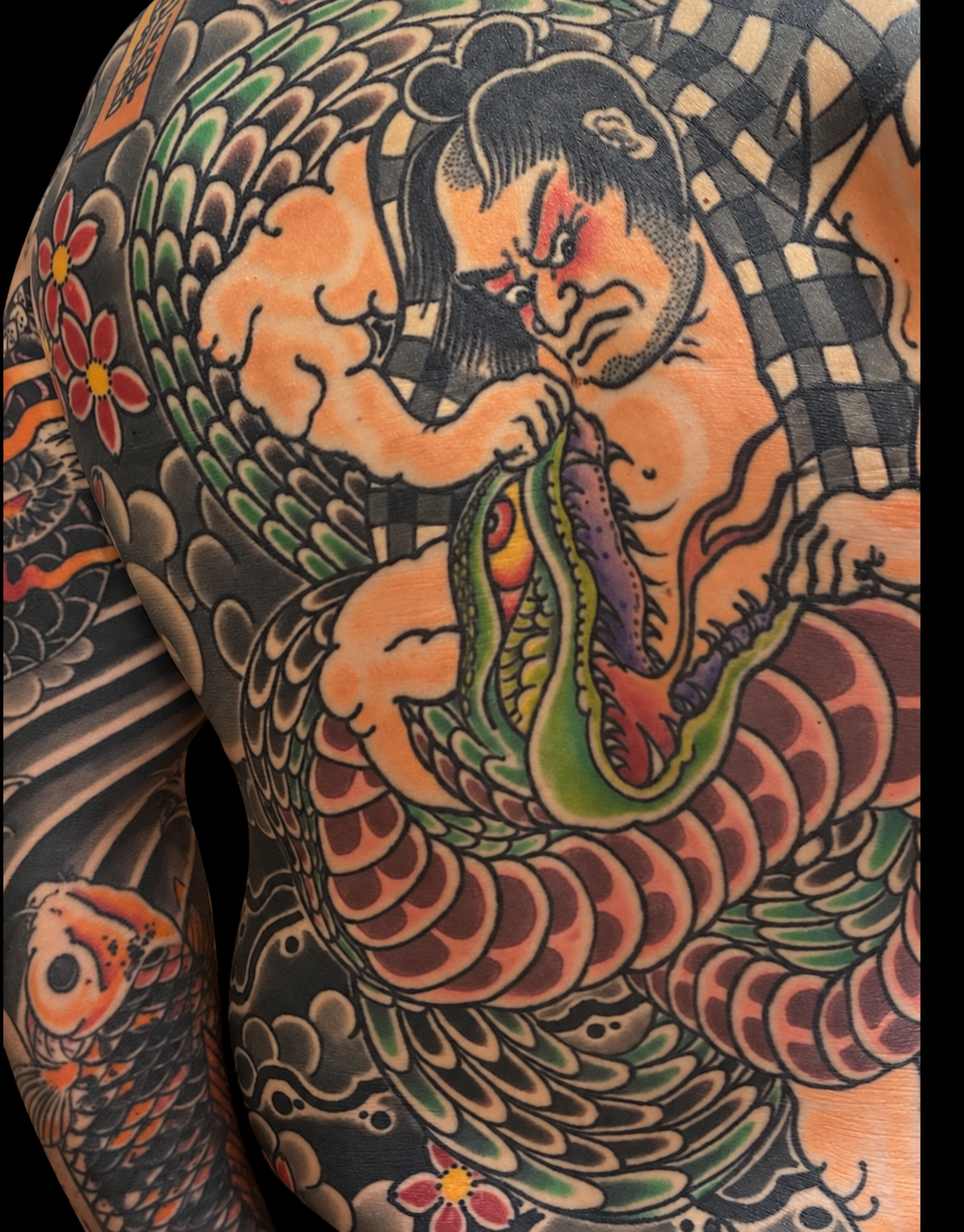 Japanese dragon backpiece with full sleeves